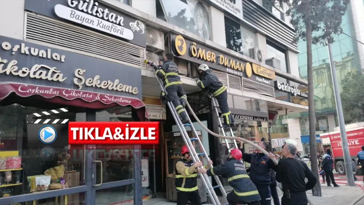 İş hanı dumana boğuldu