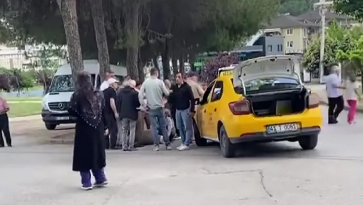 Taksinin çarptığı yaya yaralandı