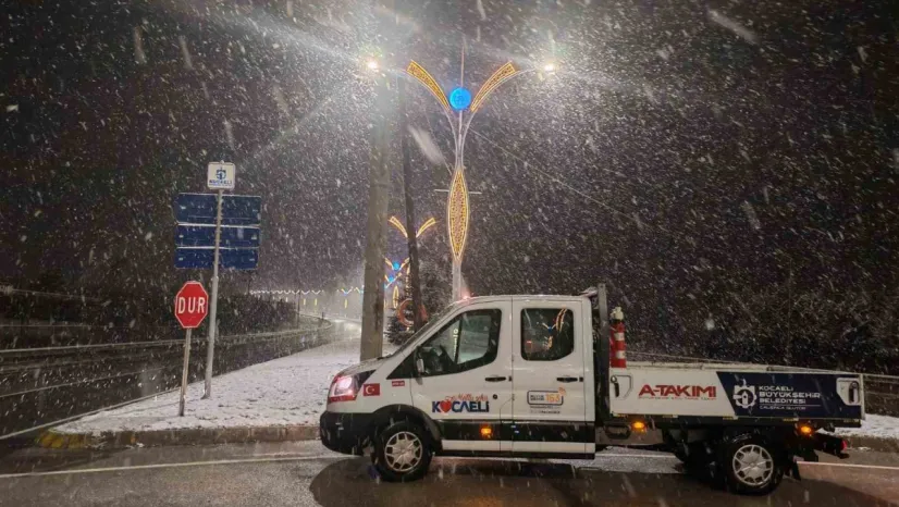 Kocaeli'nin yüksek kesimlerinde kar etkili oldu