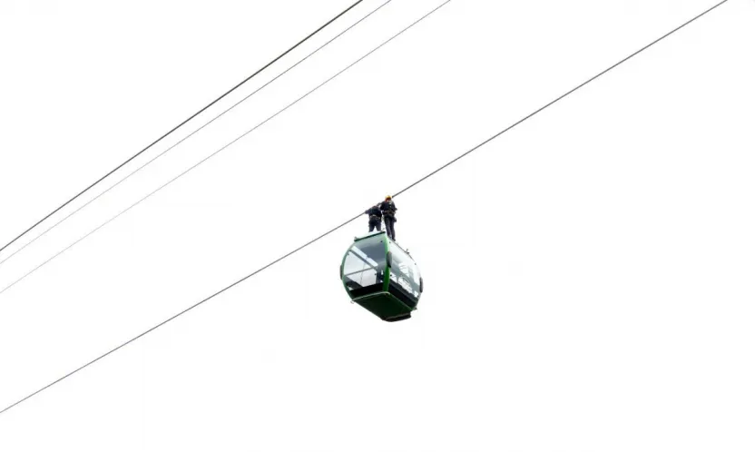 Teleferik hattında gerçeği aratmayan tatbikat