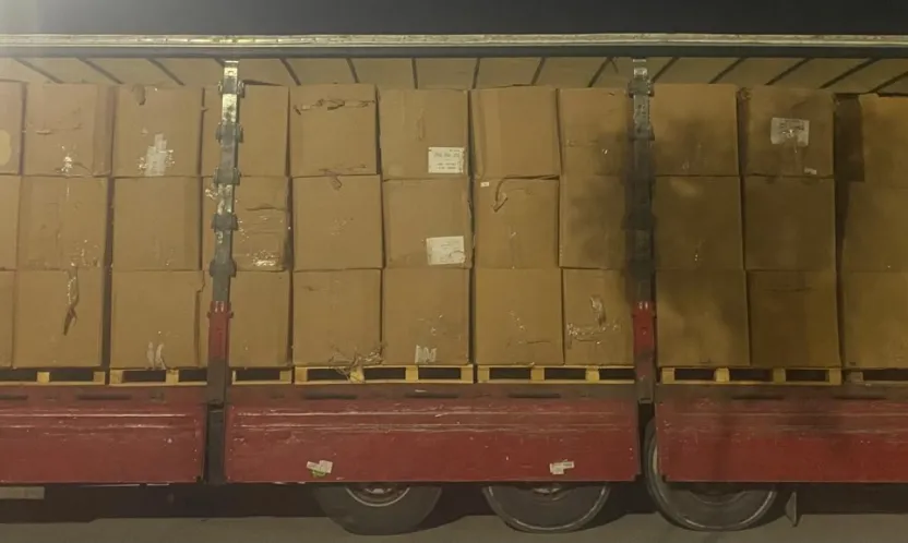 Kocaeli'de sahte belgeli tırda tonlarca kaçak tütün ele geçirildi