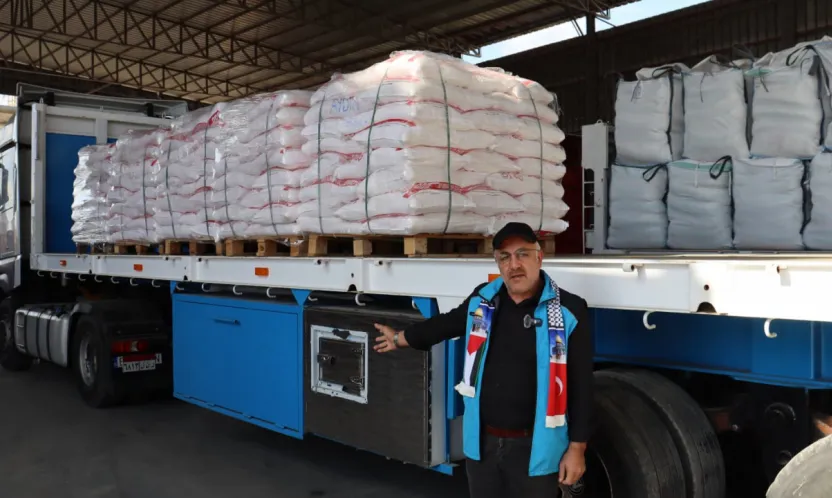 Yesevi Hareketi'nden Gazze'ye 100 tonluk acil yardım